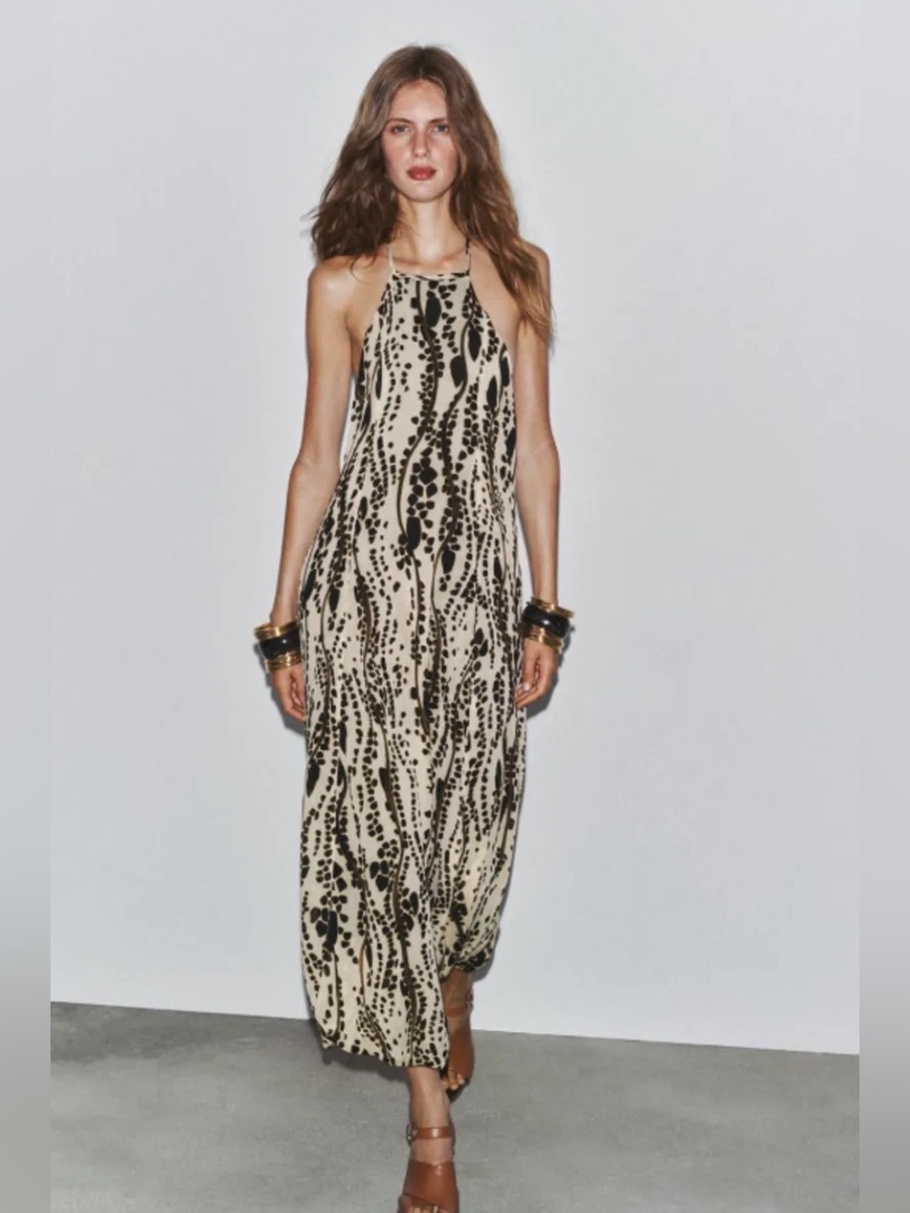 ZARA | ZW Collection Printed Halter Dress (NEVER WORN)